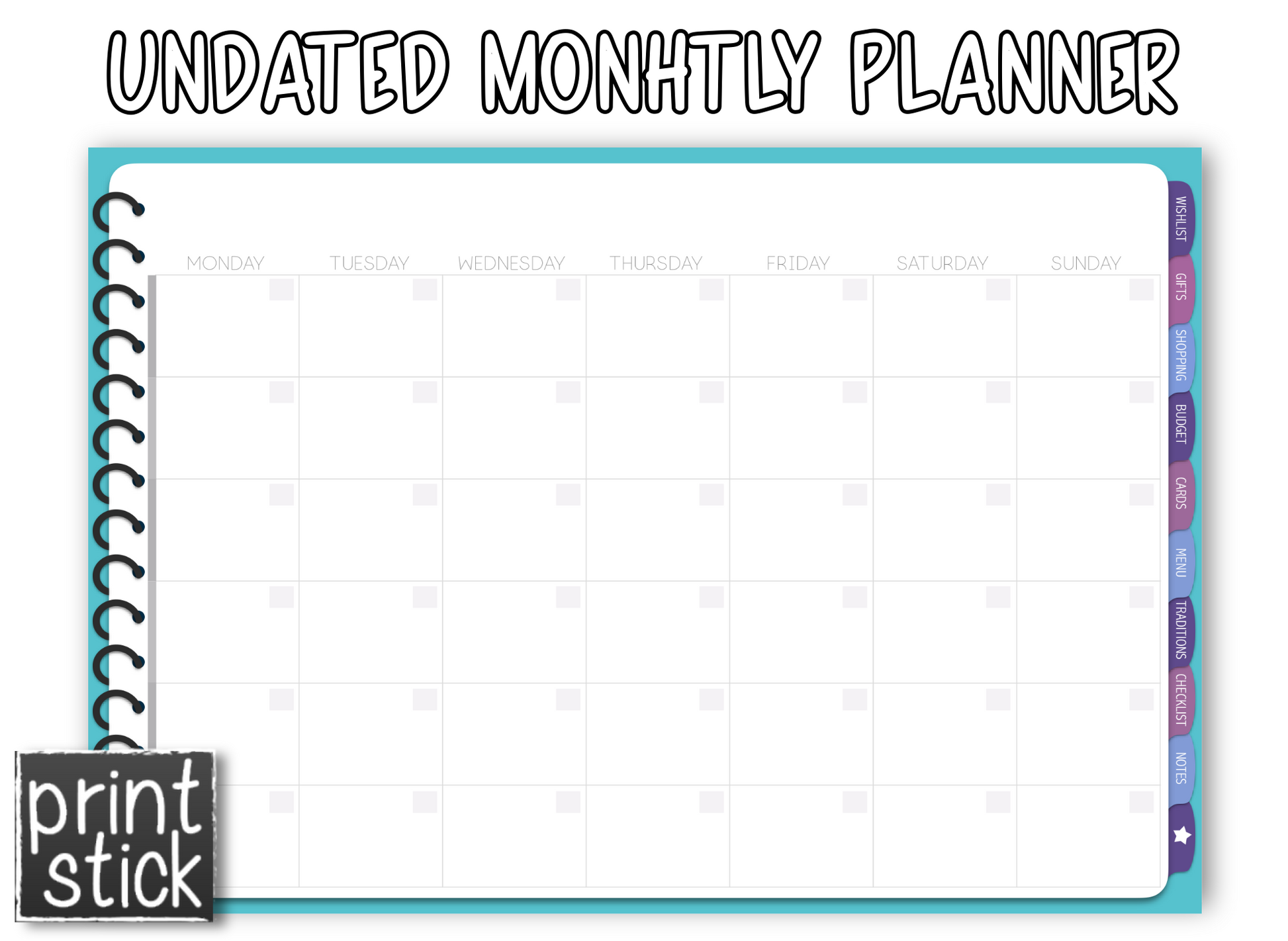 Holiday Planner Vol I - Print Stick