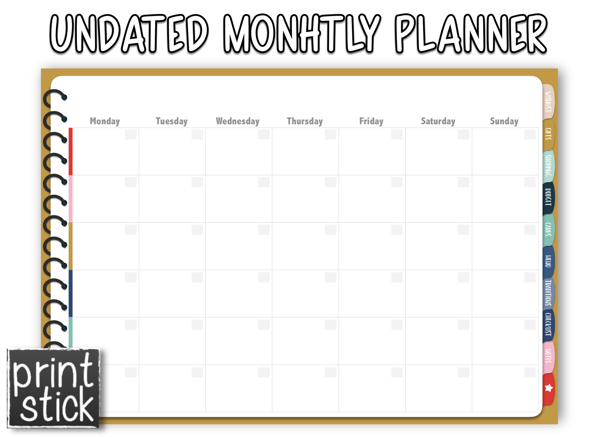 Holiday Planner Vol II - Print Stick