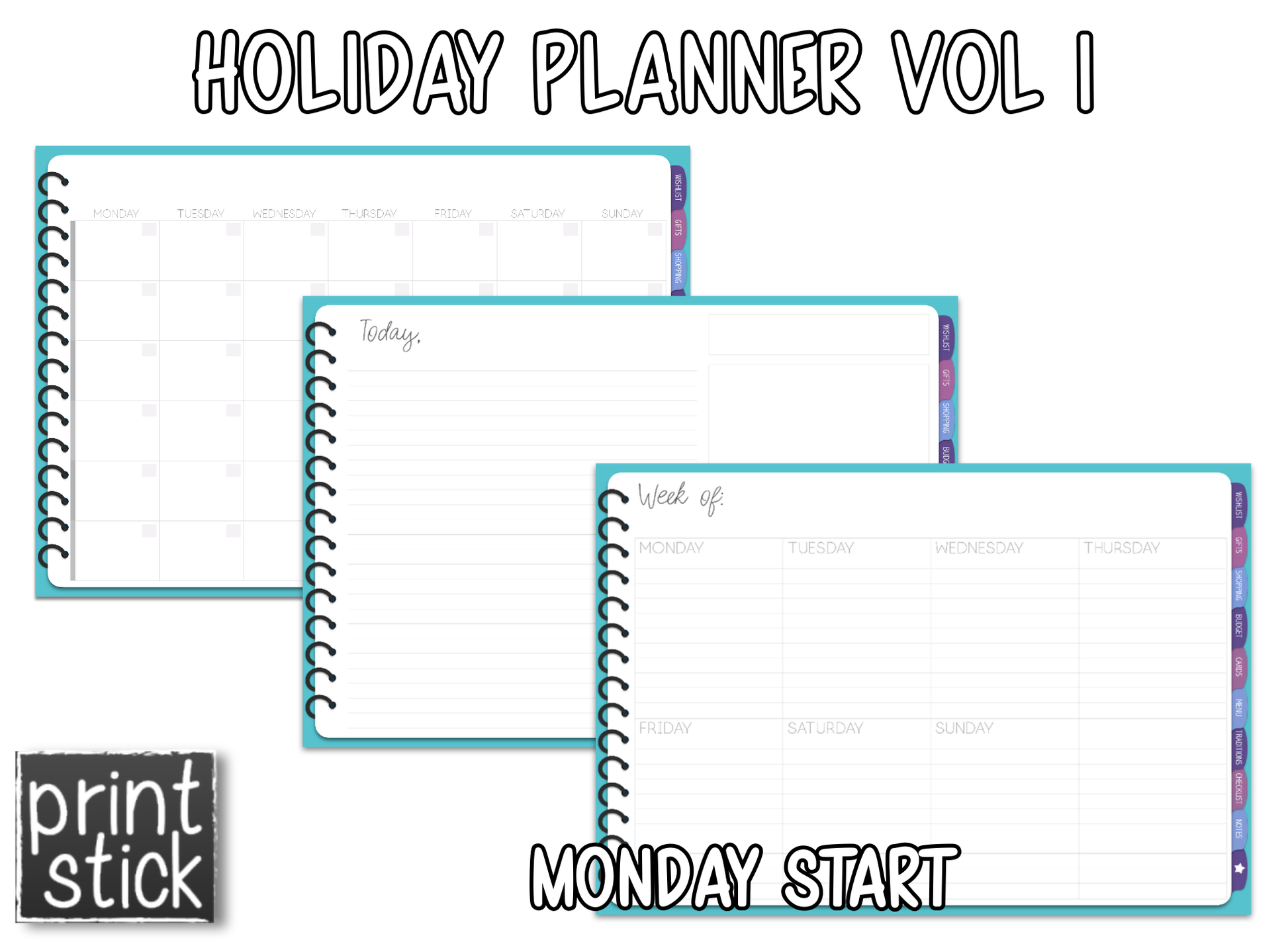 Holiday Planner Vol I - Print Stick