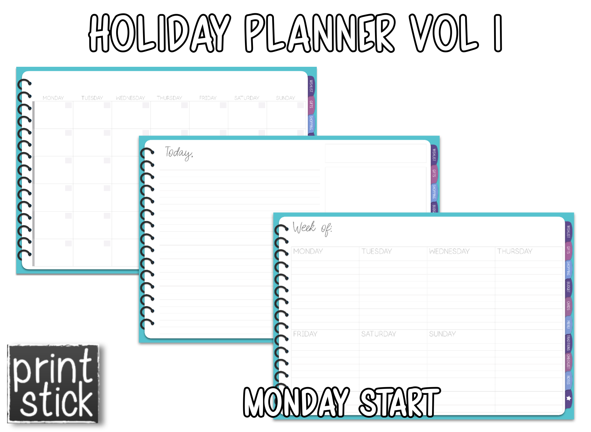 Holiday Planner Vol I - Print Stick