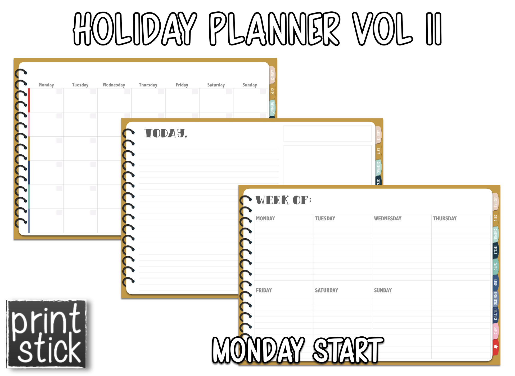 Holiday Planner Vol II - Print Stick