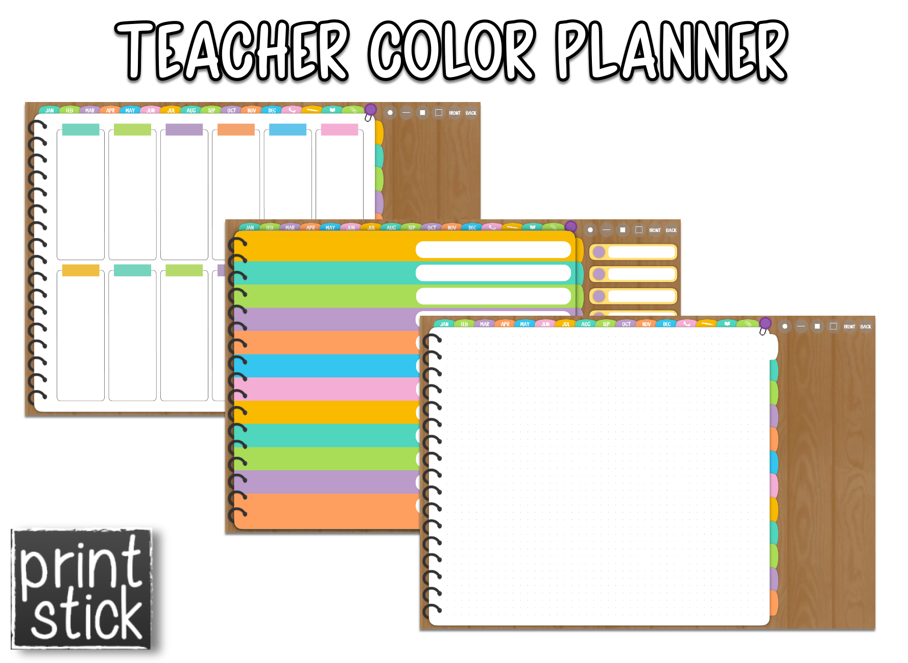 Teacher Color Planner - Print Stick