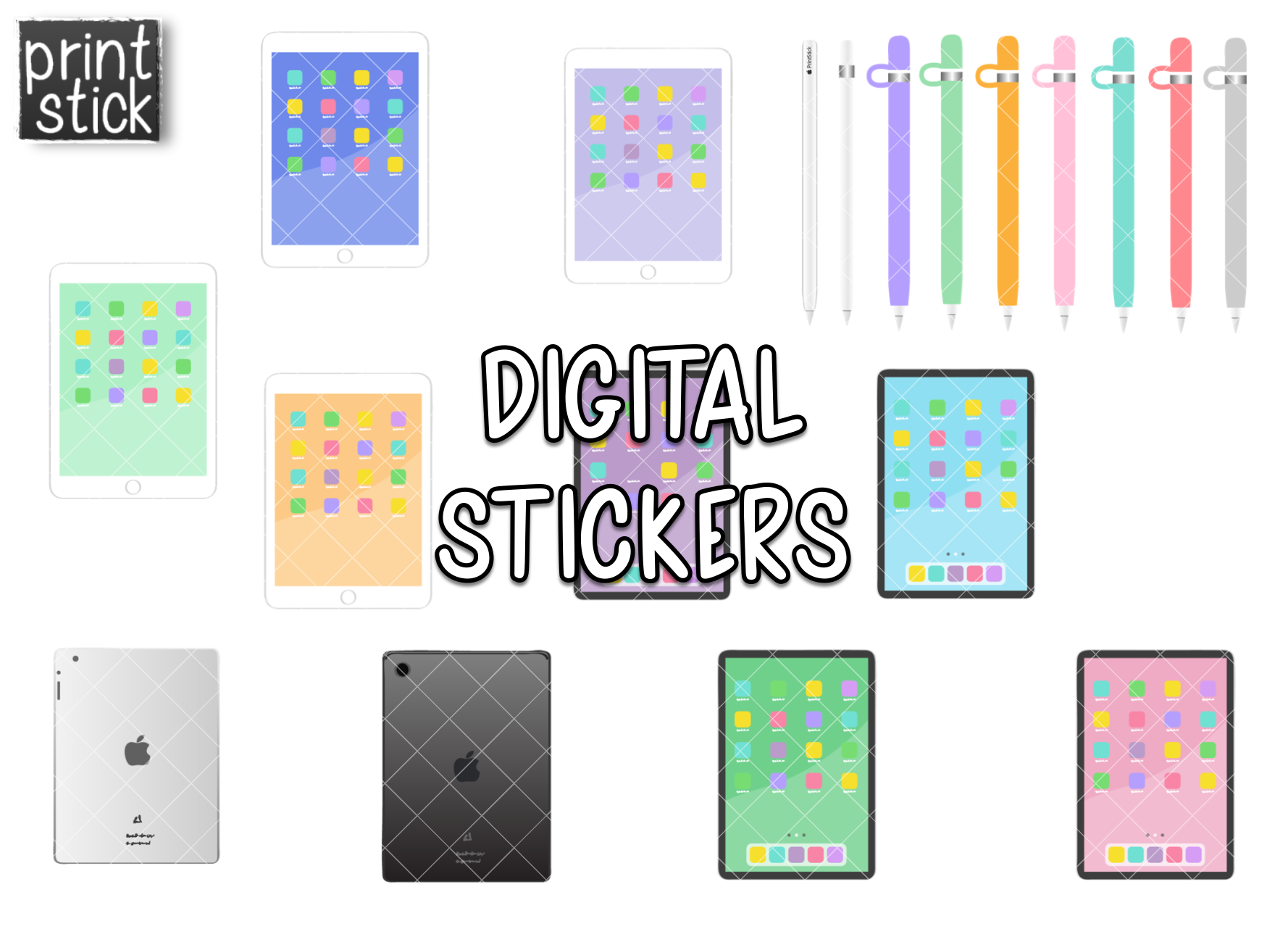 SS Digital Planning Digital Planner Stickers - Print Stick