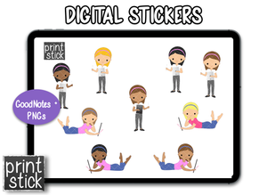 SS Digital Planner Girl Digital Planner Stickers - Print Stick