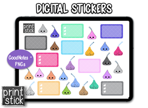 SS Kisses Digital Planner Stickers - Print Stick