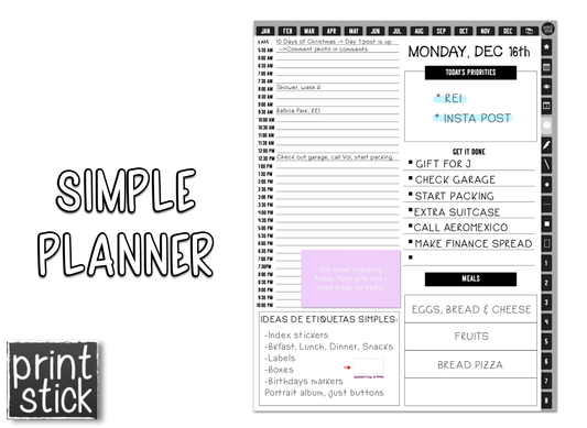 Simple Planner - Print Stick