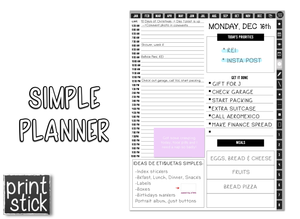 Simple Planner - Print Stick