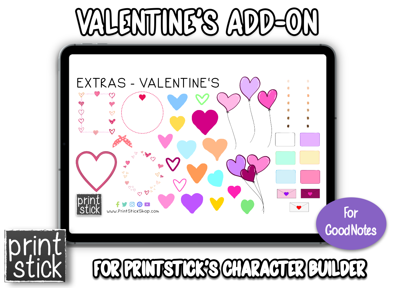 Character Builder Add-On: Valentine's - Print Stick