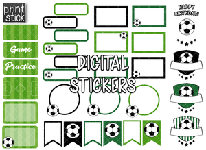 SS Soccer Digital Planner Stickers - Print Stick