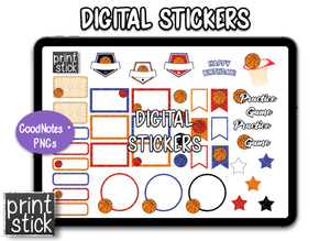 SS Basketball Digital Planner Stickers - Print Stick