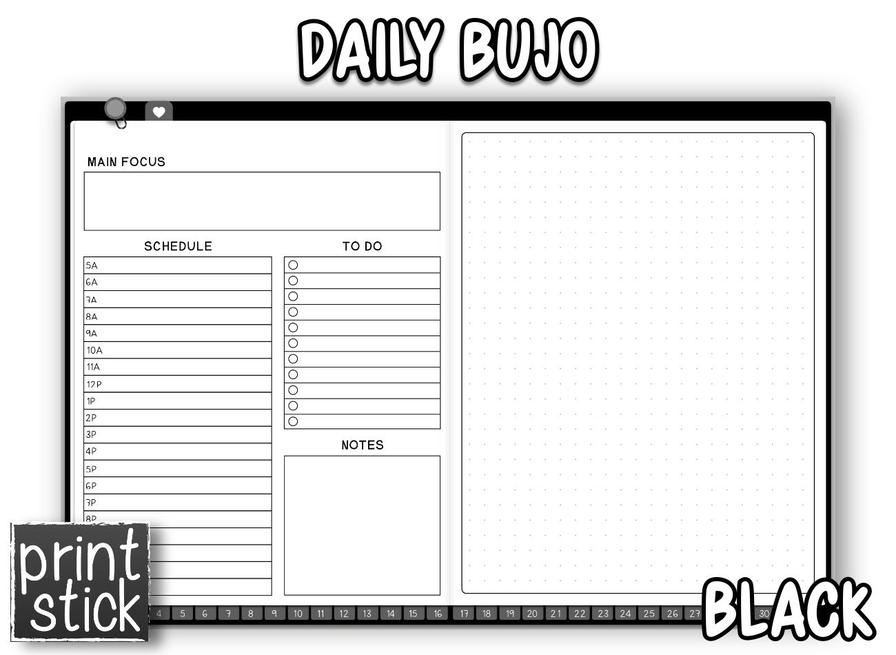Daily BuJo Planner - Print Stick