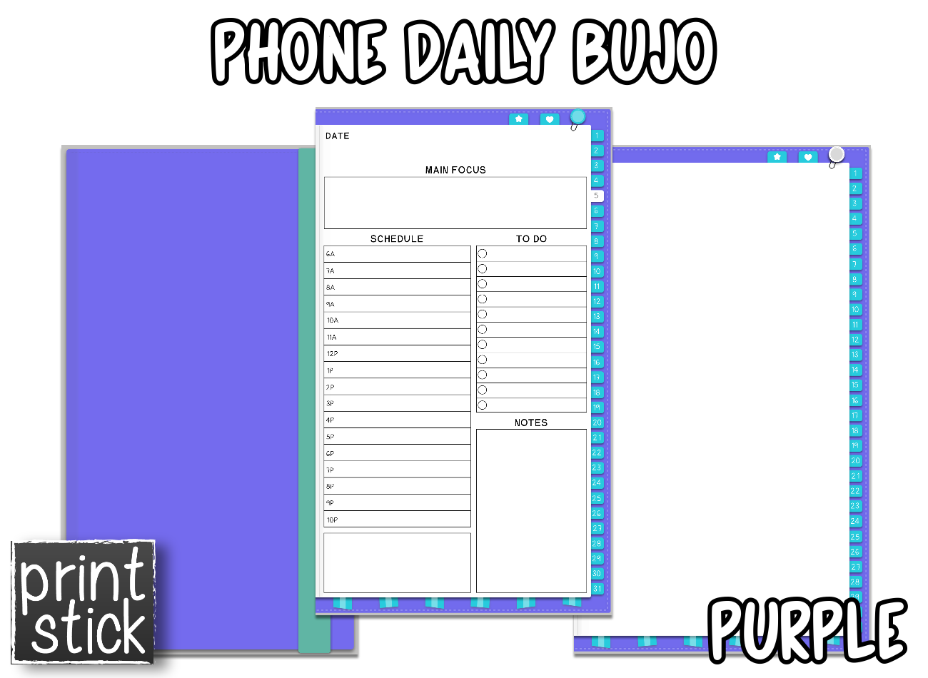 Phone Daily Planner - Print Stick