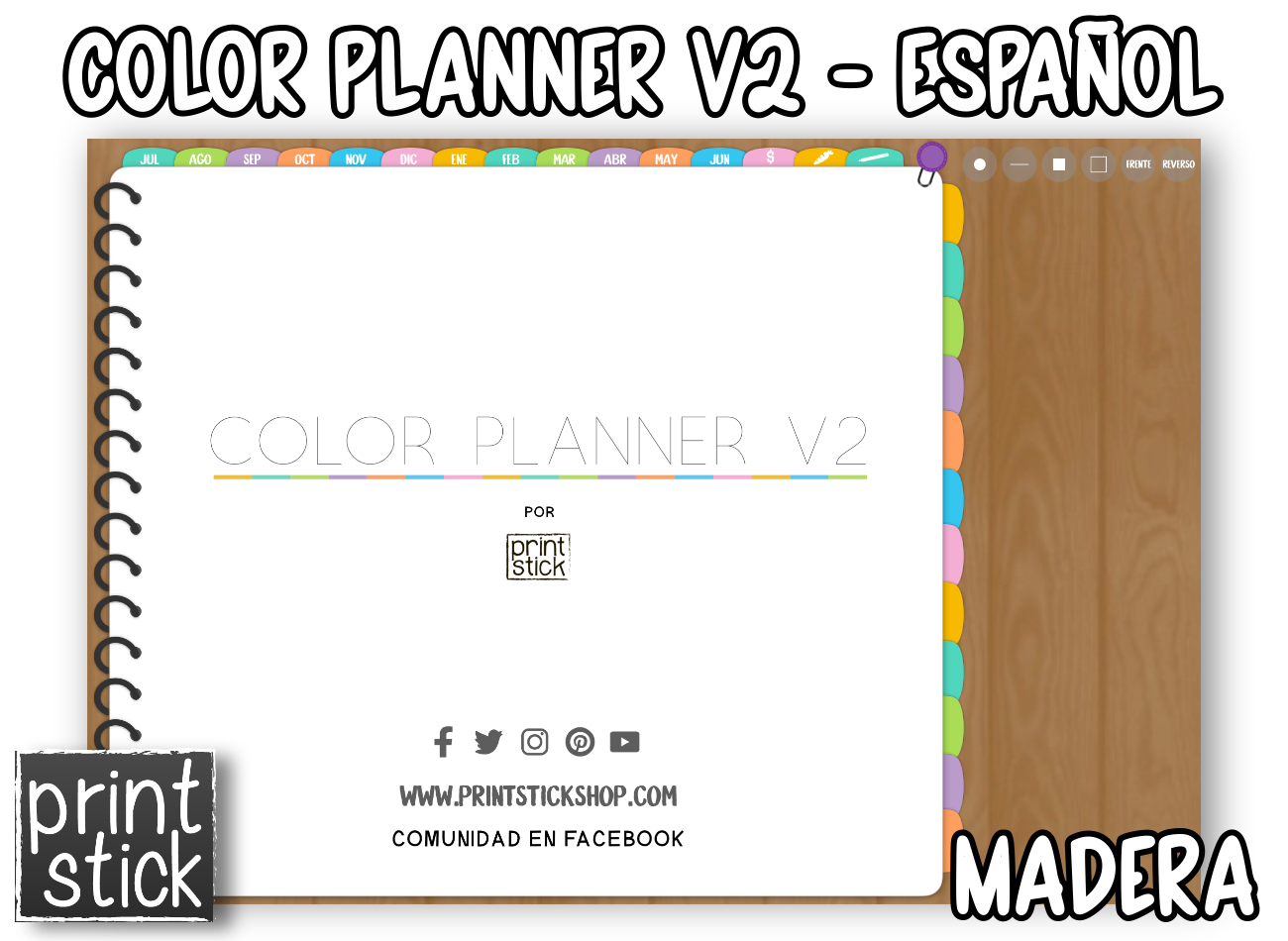 En Español: Agenda Digital Color Planner V2 - Print Stick