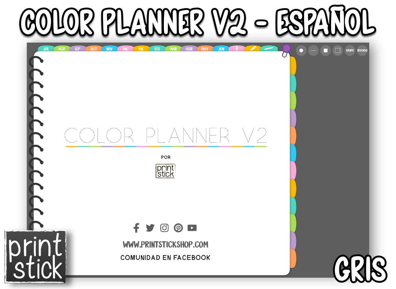 En Español: Agenda Digital Color Planner V2 - Print Stick