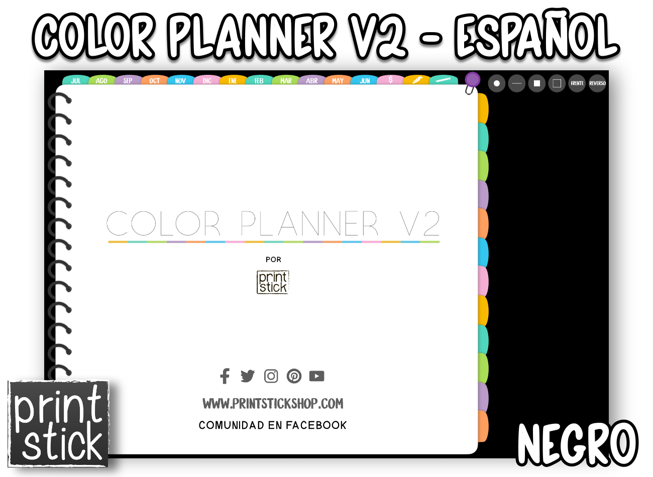 En Español: Agenda Digital Color Planner V2 - Print Stick