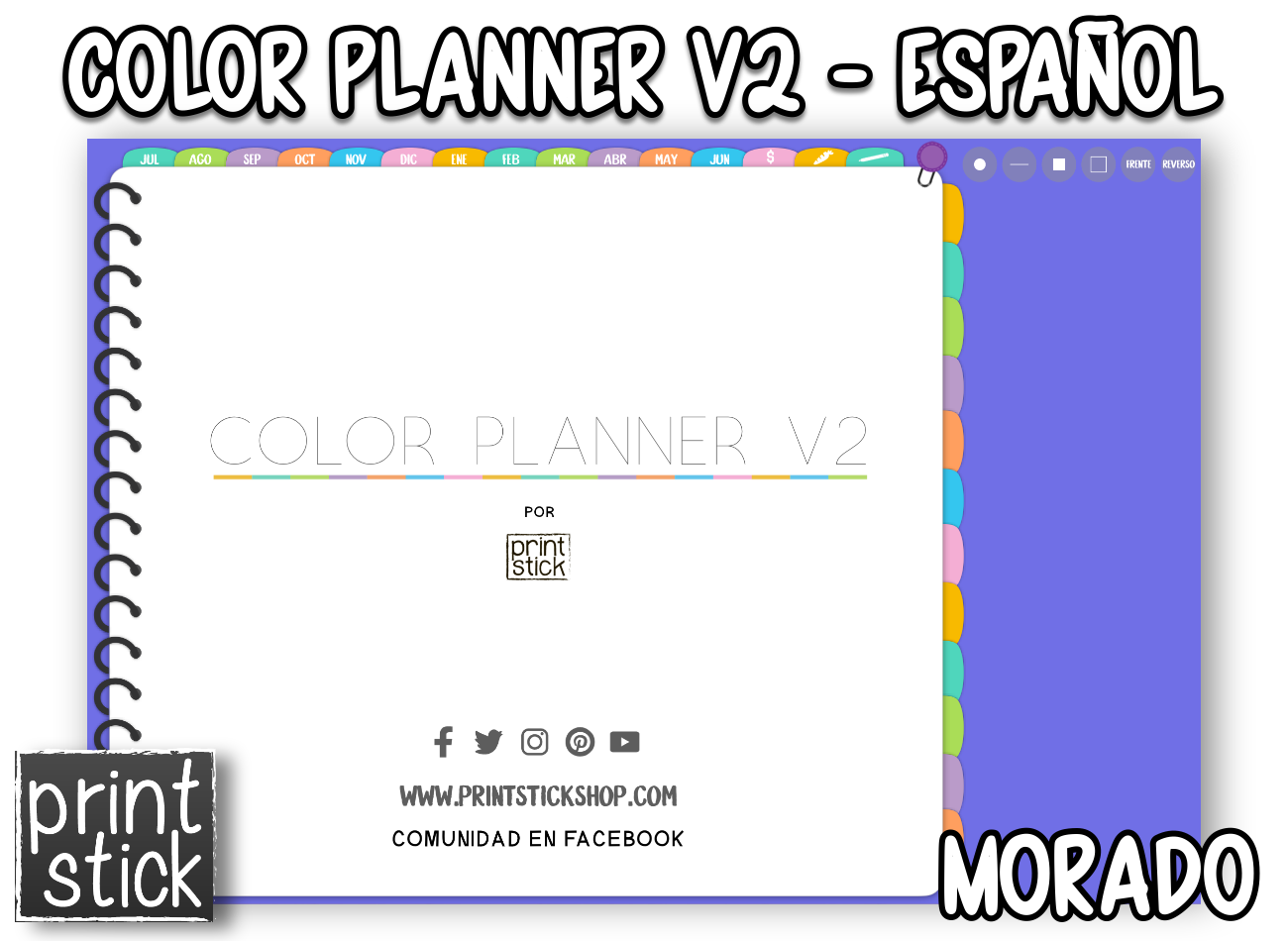 En Español: Agenda Digital Color Planner V2 - Print Stick