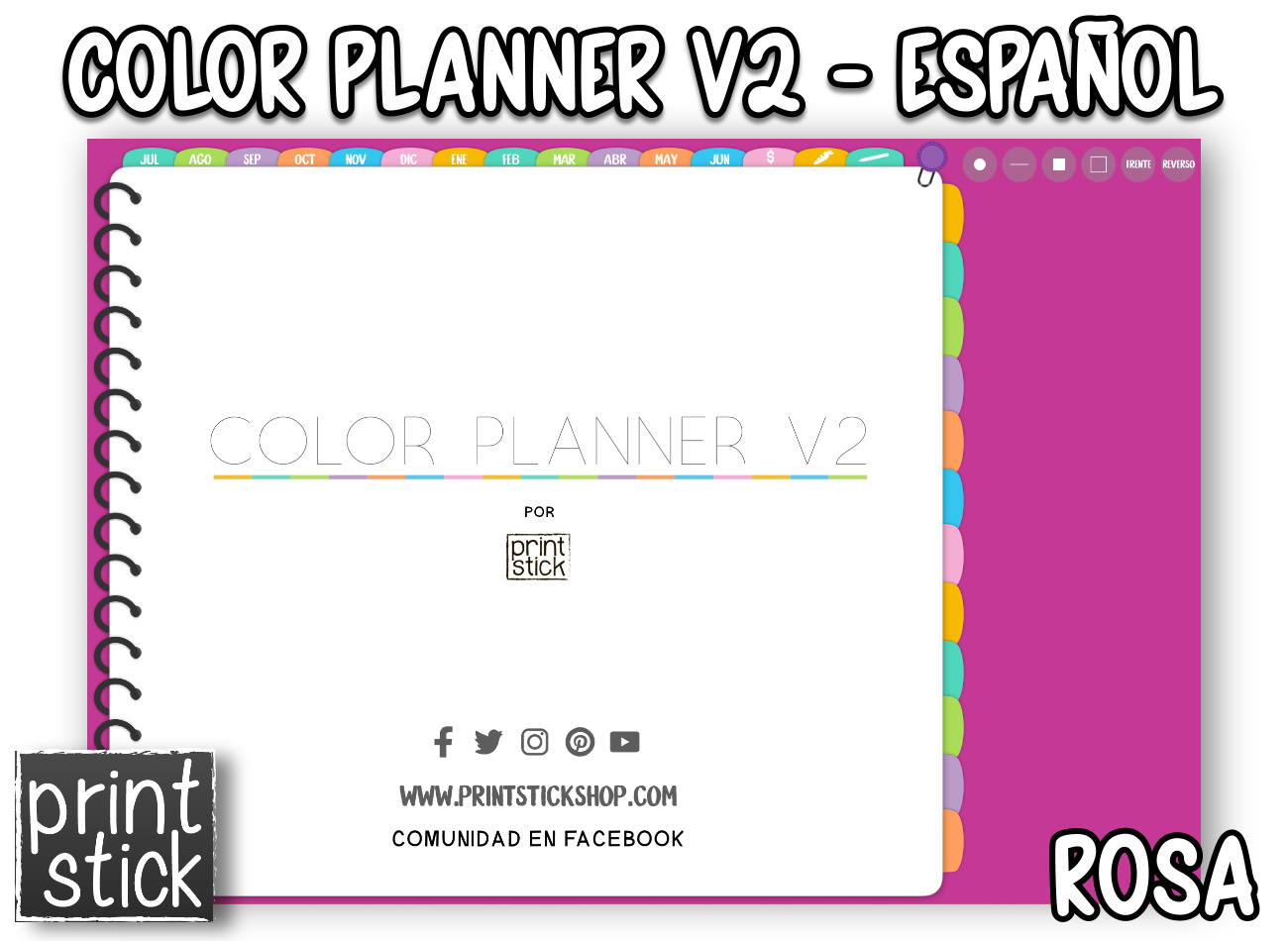 En Español: Agenda Digital Color Planner V2 - Print Stick