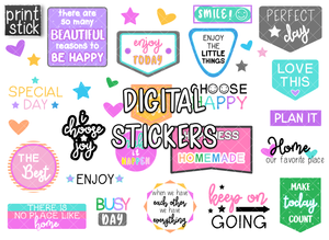 SS Positivity Digital Planner Stickers - Print Stick