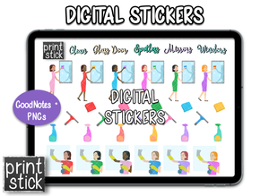SS Clean Window Digital Planner Stickers - Print Stick