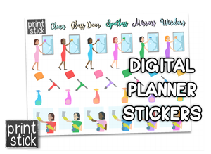 SS Clean Window Digital Planner Stickers - Print Stick