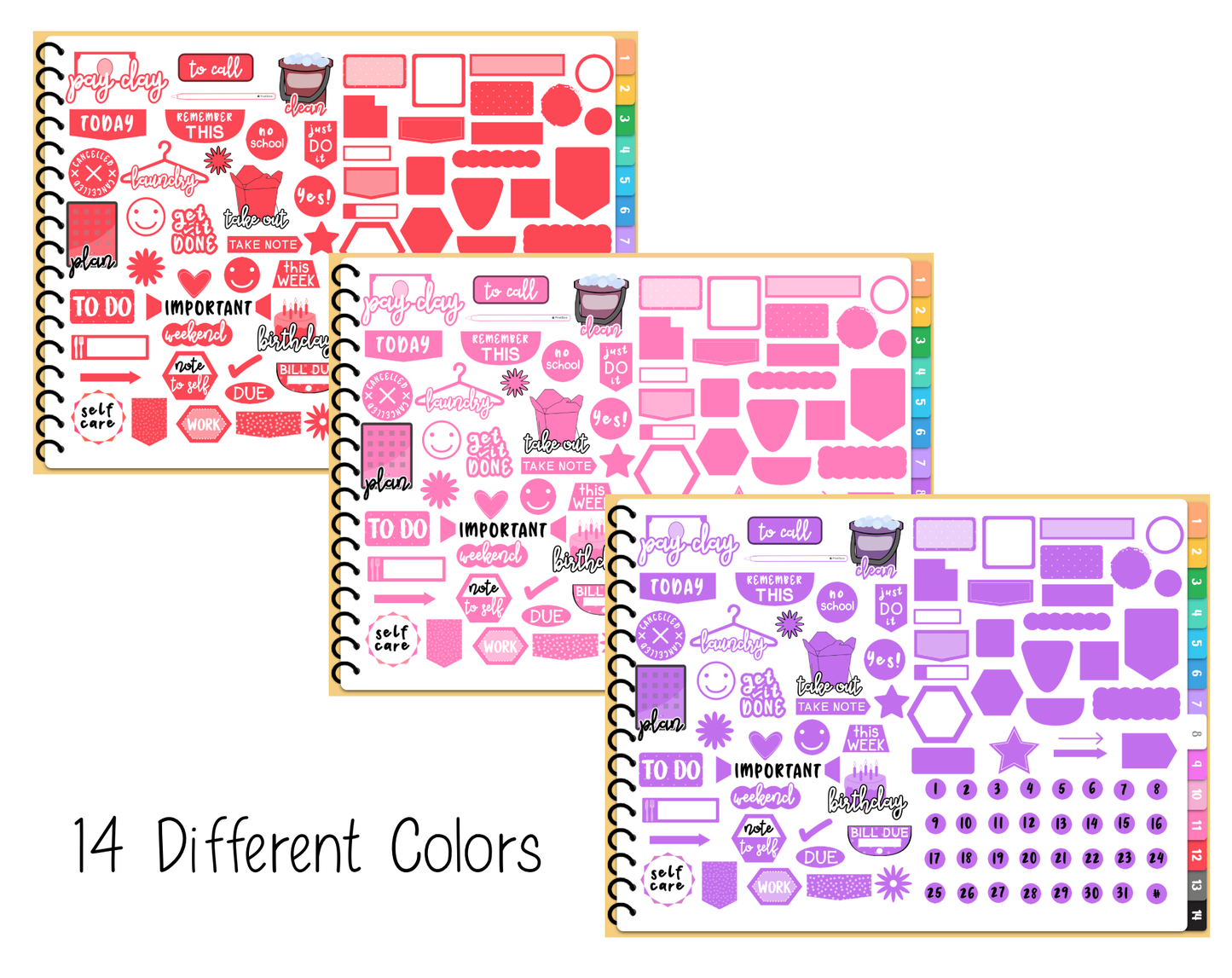 Digital Planner Sticker Book - Rainbow (Sample) - Print Stick