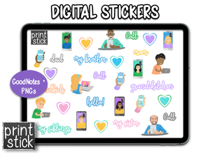 SS Video Chat Digital Planner Stickers - Print Stick