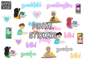 SS Video Chat Digital Planner Stickers - Print Stick