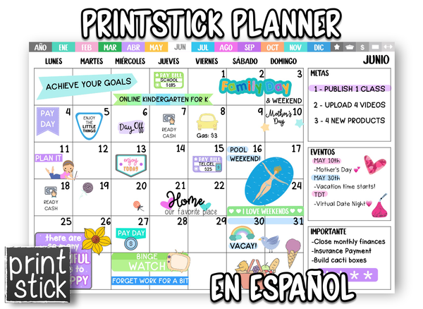 En Español: PrintStick Digital Planner - Print Stick