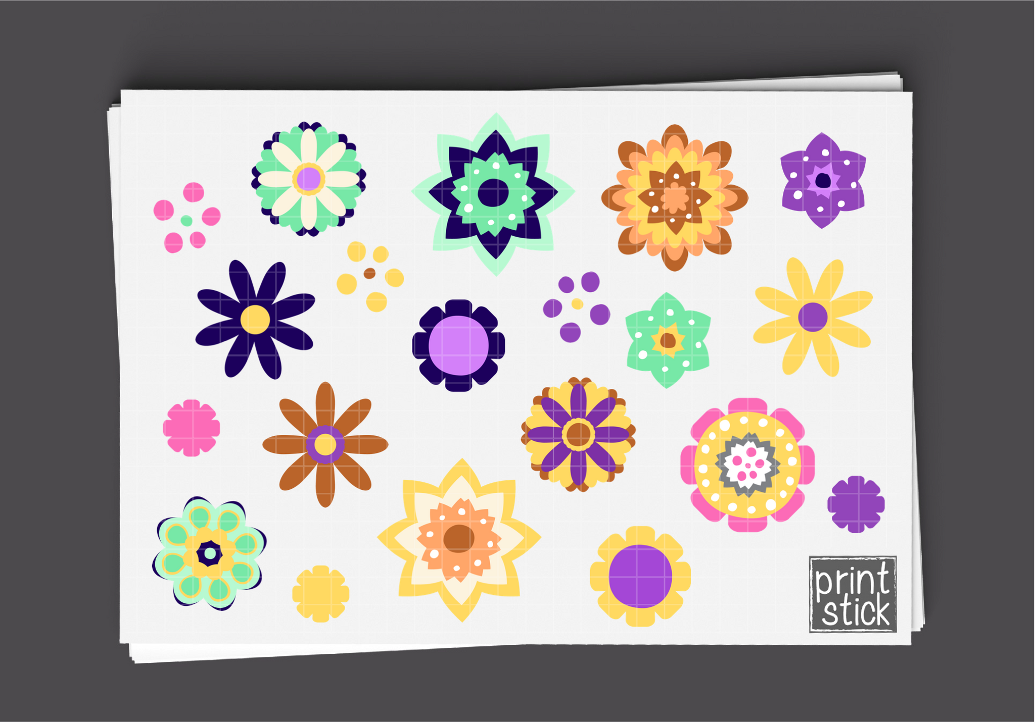 SS- Flowers of Spring Digital Planner Stickers - Print Stick