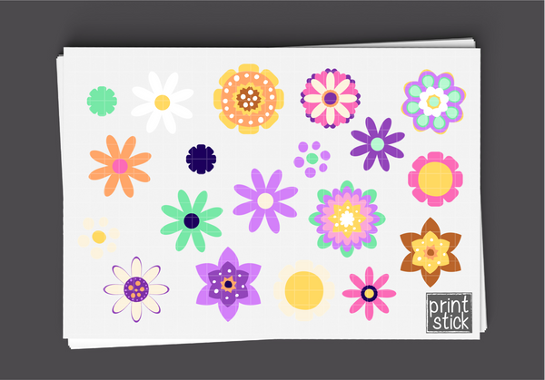 SS- Flowers of Spring Digital Planner Stickers - Print Stick
