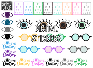 SS- Eye Doctor Digital Planner Stickers - Print Stick