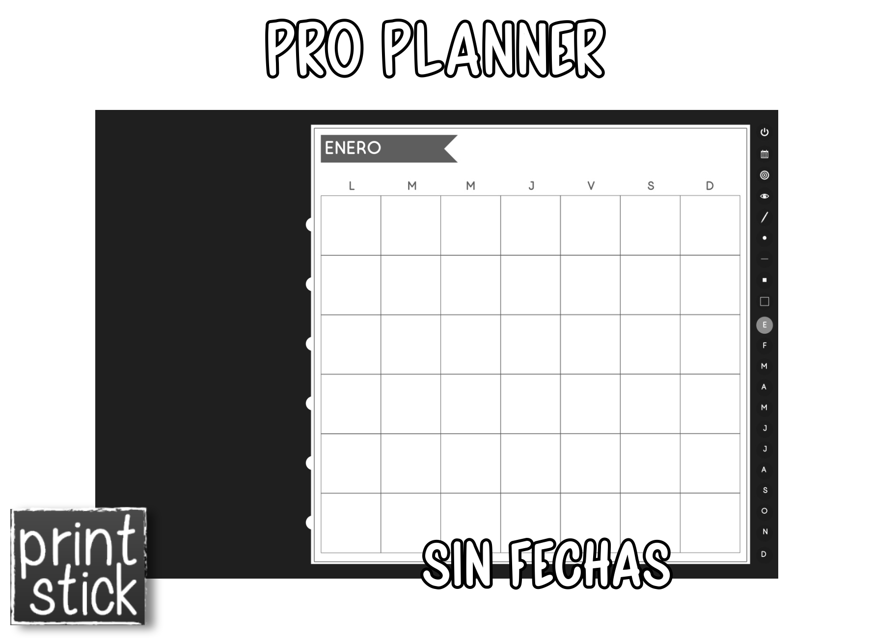 En Español: Agenda Digital Pro Planner - Print Stick