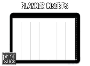 Planner Inserts - Weekly - For the Elegant Planner - Print Stick