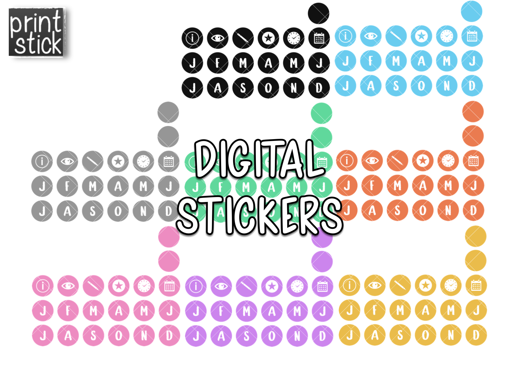 PS Cover Dots for the Vida, Student & Teacher V Planners - Print Stick