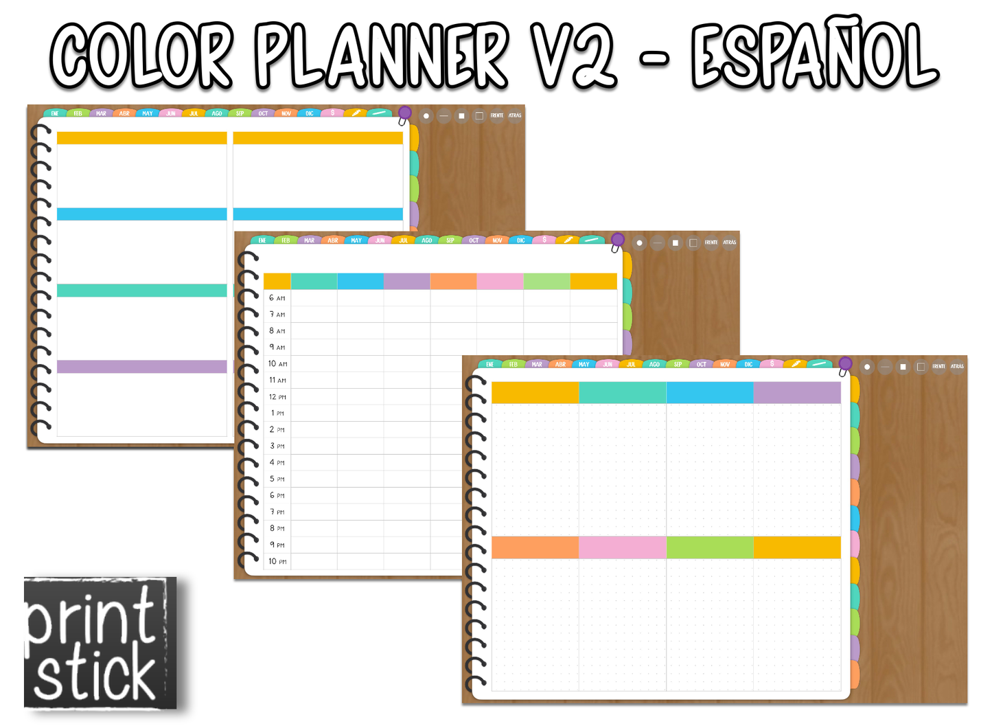 En Español: Agenda Digital Color Planner V2 - Print Stick