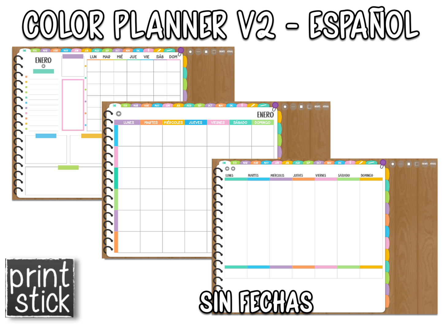 En Español: Agenda Digital Color Planner V2 - Print Stick