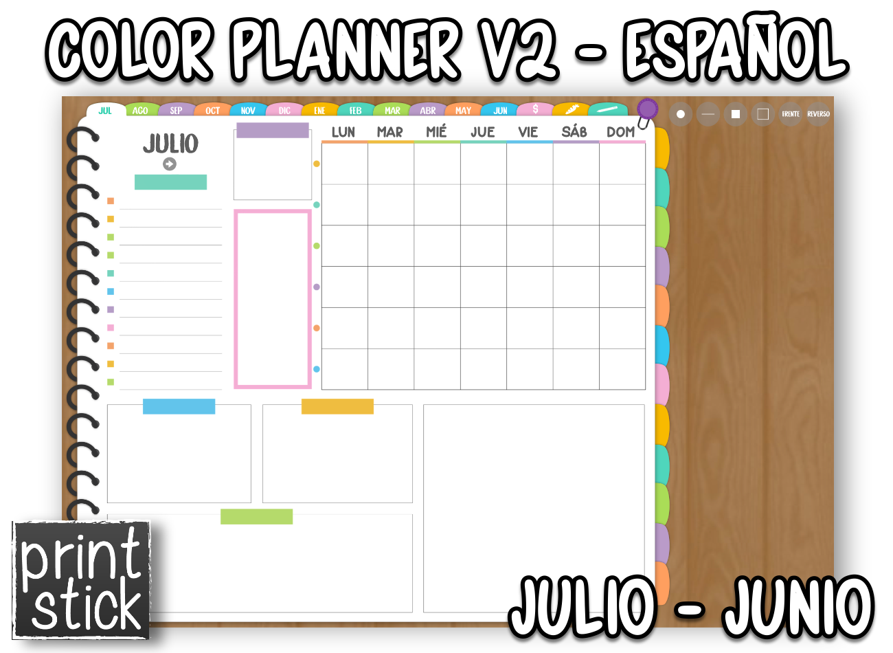 En Español: Agenda Digital Color Planner V2 - Print Stick