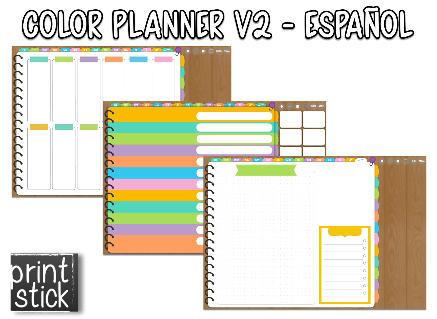 En Español: Agenda Digital Color Planner V2 - Print Stick