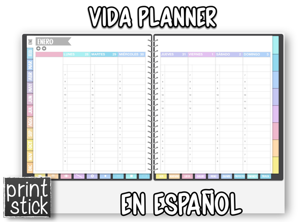 En Español: Agenda Vida Planner - Print Stick