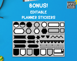 Editable Digital Planner - for Keynote - Print Stick