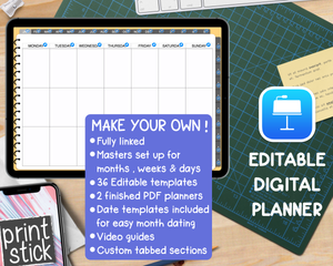 Editable Digital Planner - for Keynote - Print Stick