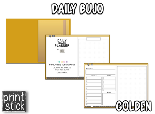 Daily BuJo Planner - Golden - Print Stick