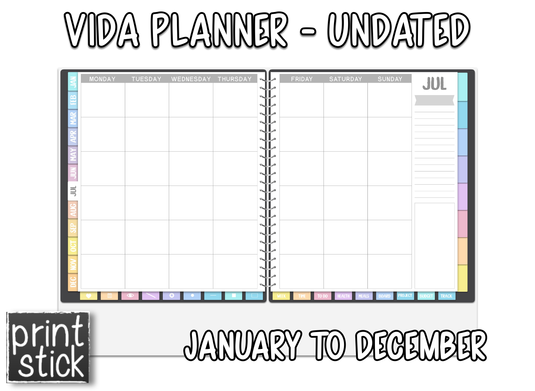 Vida Planner - Undated - Print Stick