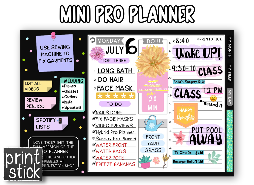 FREE 𝗗𝗶𝗴𝗶𝘁𝗮𝗹 𝗣𝗹𝗮𝗻𝗻𝗲𝗿 - Pro Planner mini planner - Print Stick