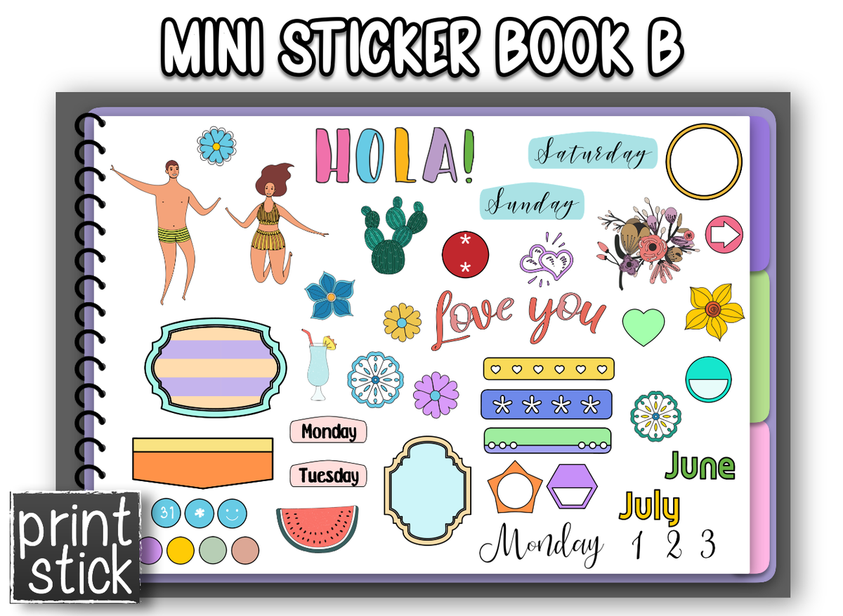 Bo - Mini Sticker Book #1 - Choose one – PrintStick