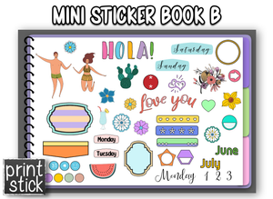 Bo - Mini Sticker Book #1 - Choose one - Print Stick
