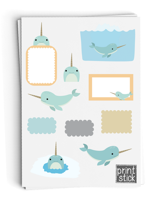 SS Narwhal Digital Planner Stickers - Print Stick