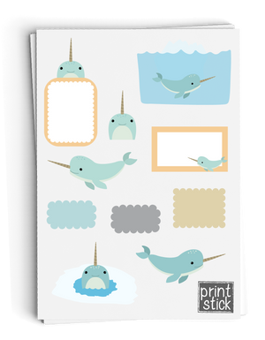 SS Narwhal Digital Planner Stickers - Print Stick