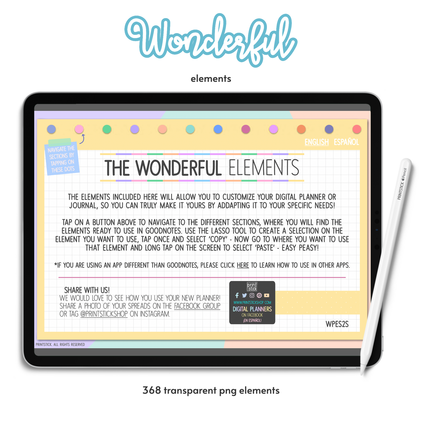 Wonderful Elements - Digital Planner Sticker Elements - PrintStick