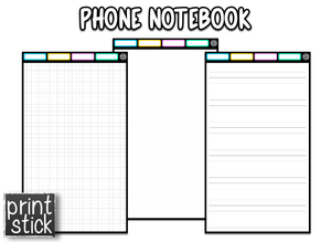 Phone Notebook - Digital Notebook - Print Stick